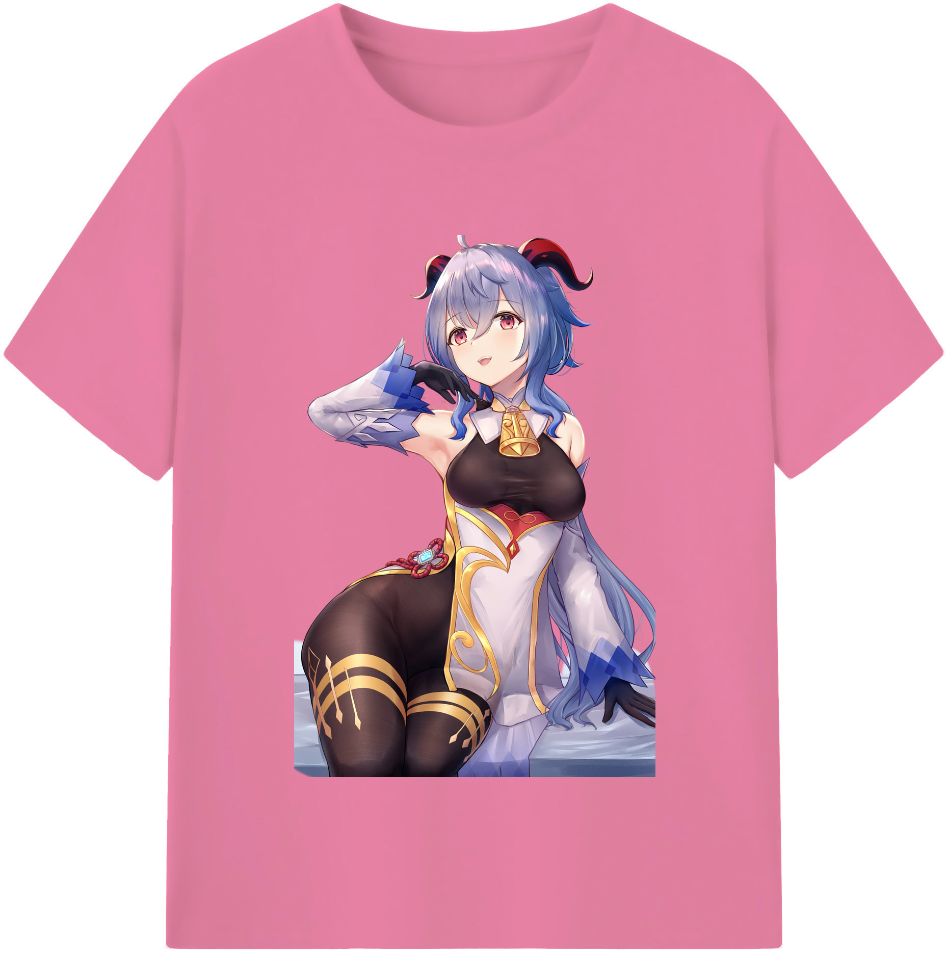 げんし神 甘雨 かんう genshin Ganyu 綿100％半袖Tシャツ（フロントプリント）